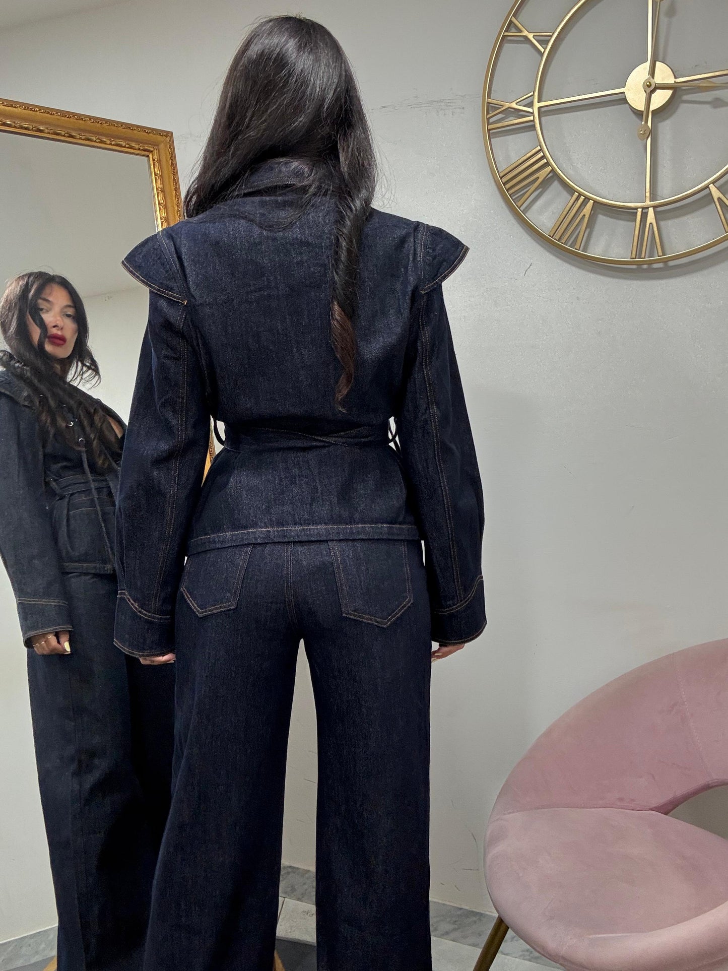 Giacca denim intreccio