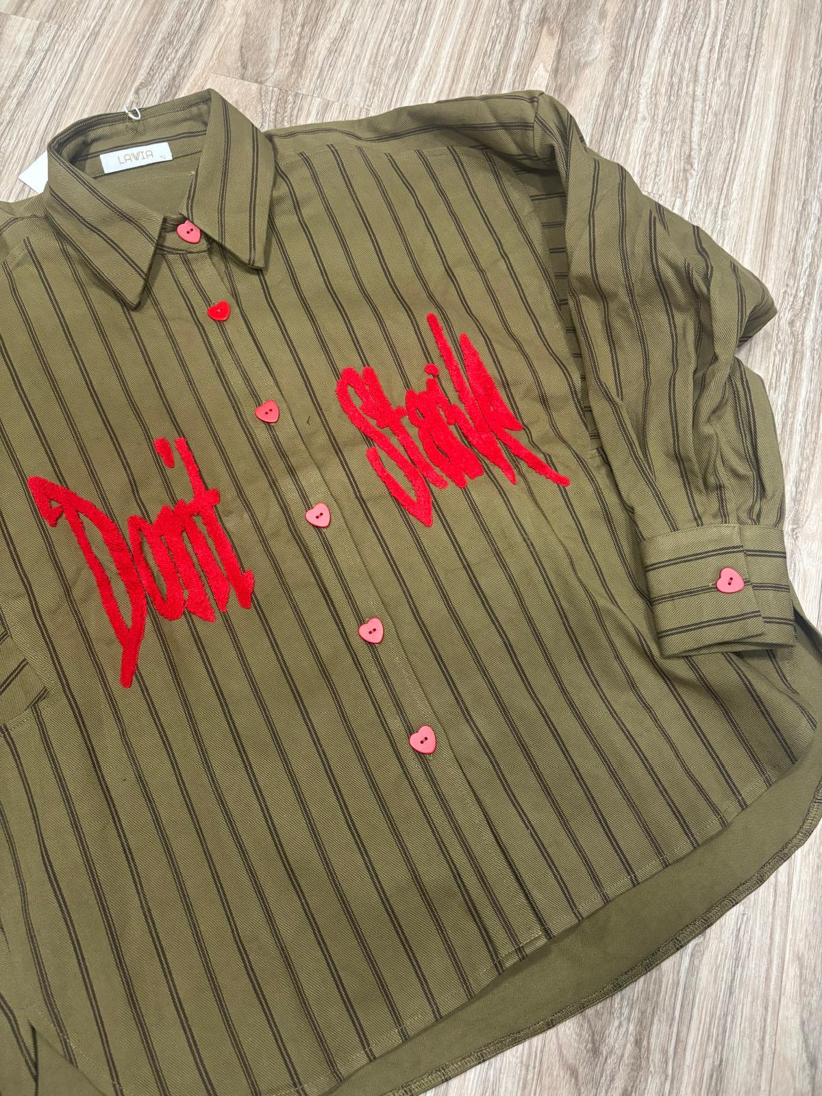 Camicia denim bottoni cuore 08412