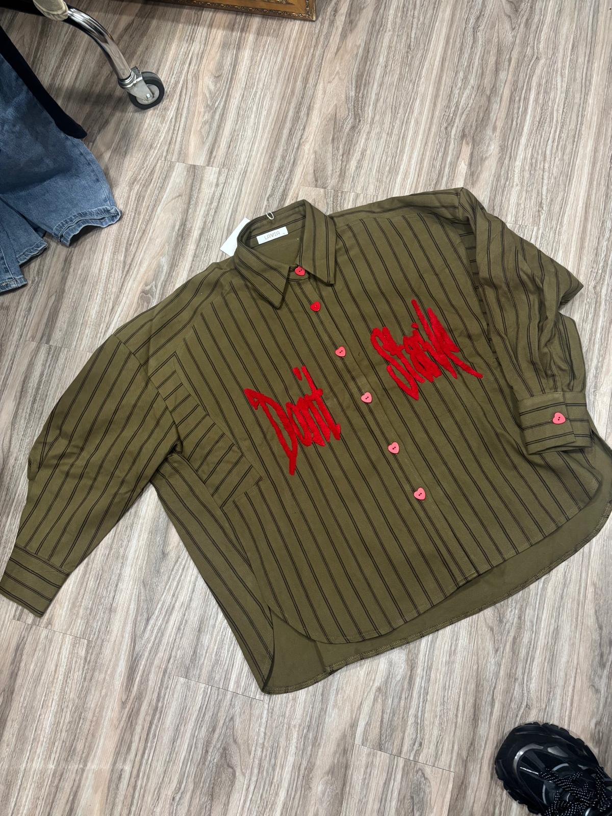 Camicia denim bottoni cuore 08412